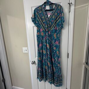 BloomChic Teal Floral Dress